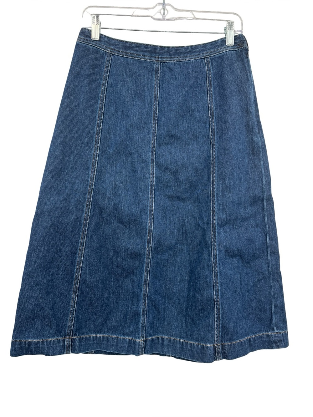 Talbots Denim A-Line Midi Skirt Size 6 - Picture 3 of 8